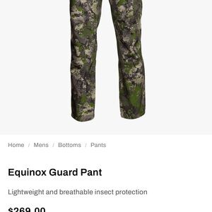 Equinox Guard Bug Repellent Men's Camouflage Pants/FacemaskHood/Gloves Set
